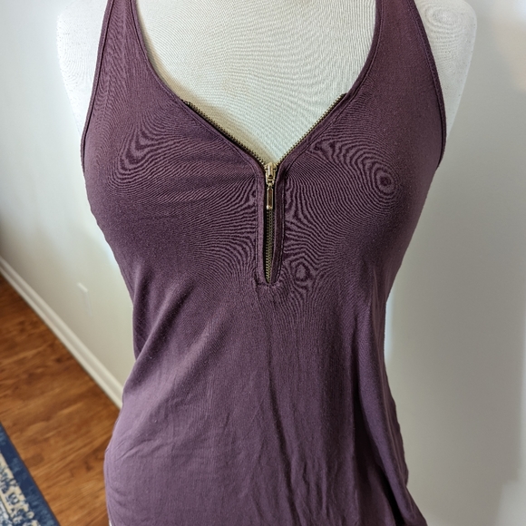 Dynamite Zip Up Purple Racerback Tank Top - XS - Picture 2 of 6